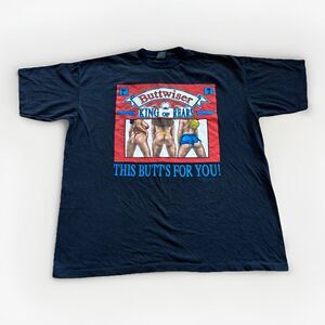 Buttwiser Shirt Mens XL Vintage Budweiser‎ Beer Funny Parody Black 90s